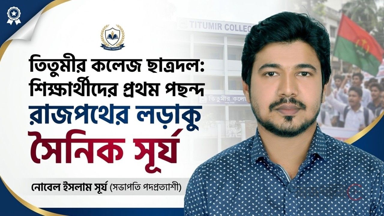 তিতুমীর কলেজ ছাত্রদল: শিক্ষার্থীদের প্রথম পছন্দ রাজপথের লড়াকু সৈনিক সূর্য